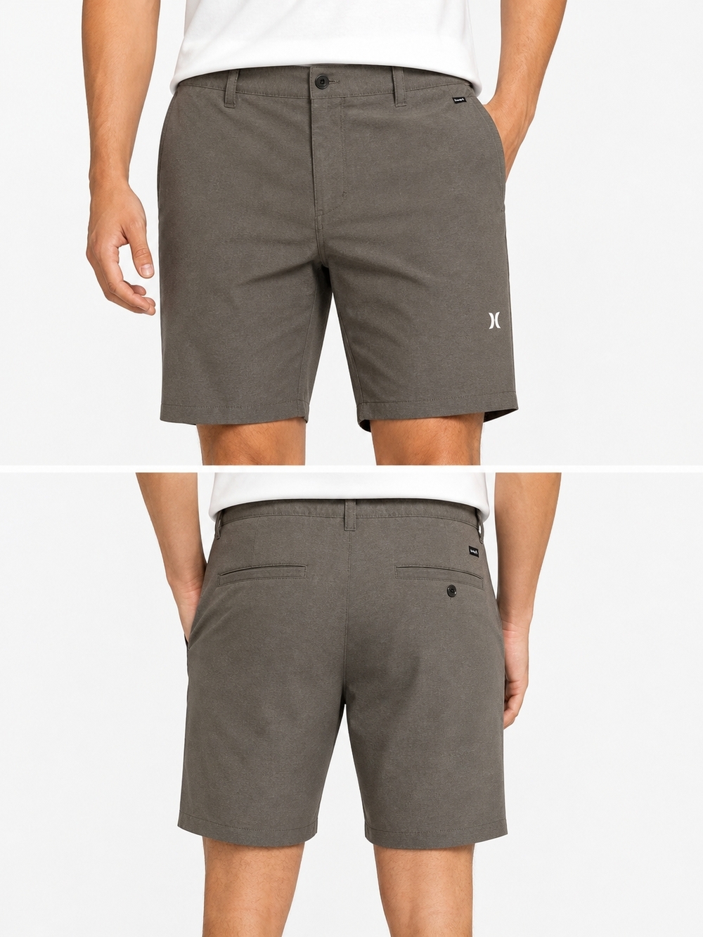 Hurley Men's Olive Gray Flat Front Shorts